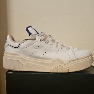 Adidas Cream and Blue Sneakers